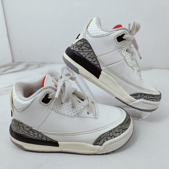 Nike Toddler Air Jordan 3 Retro TD White Cement Reimagined Sneakers, 8C - Picture 1 of 10